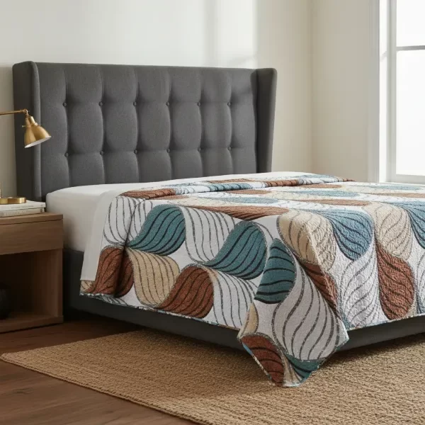 Producto - Cover Cubrecama Quilt Reversible 2 1/2 Plazas "Ondas"