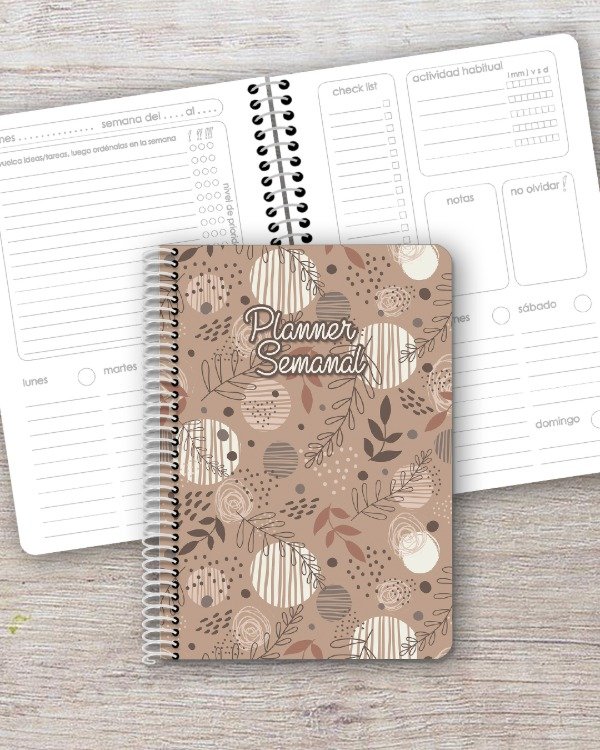 Producto - Planner Semanal A5 dis. organic moca