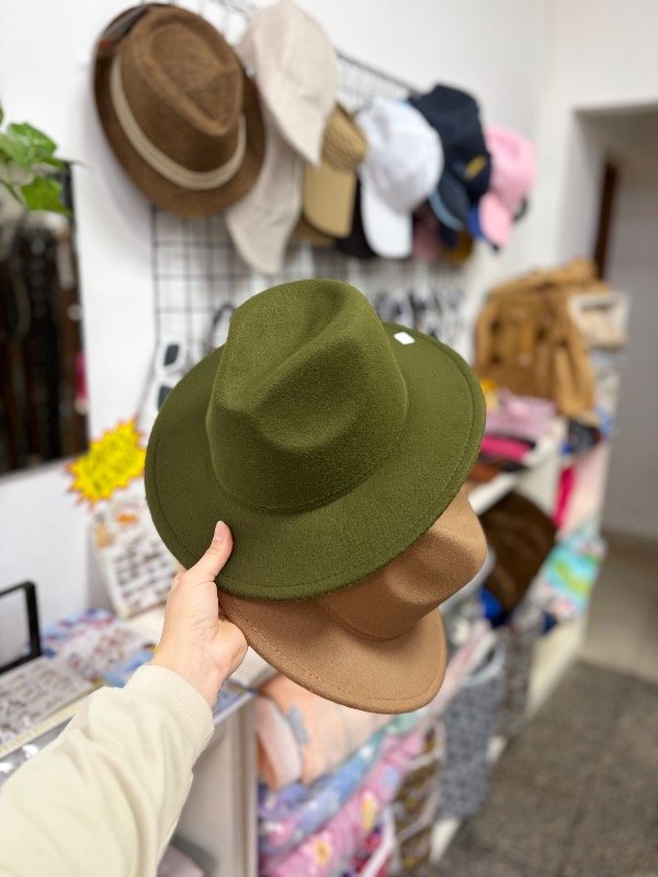 Producto - Sombrero gamuza plano liso - 0