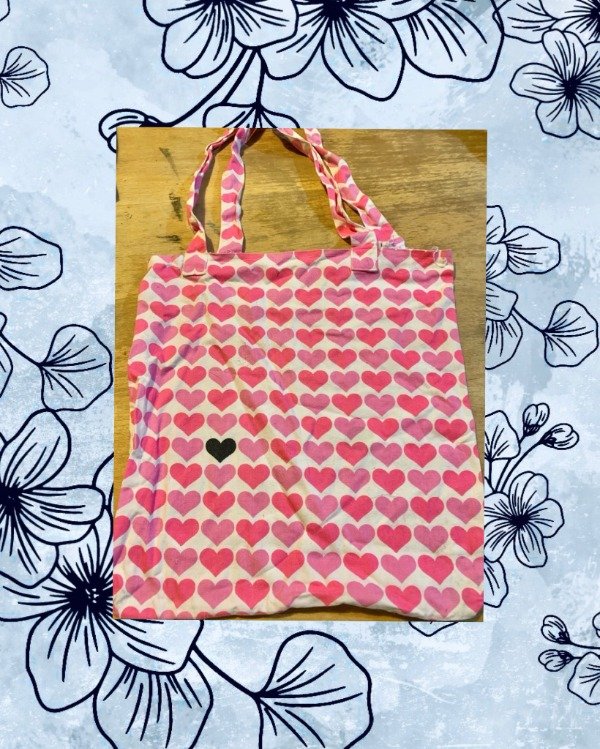 Producto - Tote bag de tela c/Corazones Rosa