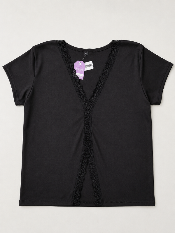 Producto - Remera satinada con encaje - 2