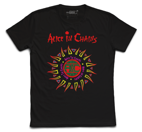 Producto - Alice in Chains - Logo Vintage 90s Multicolor - Remera Negra