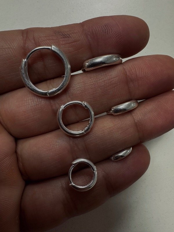 Producto - Argollas Bali Infladas Finitas Simples Plata