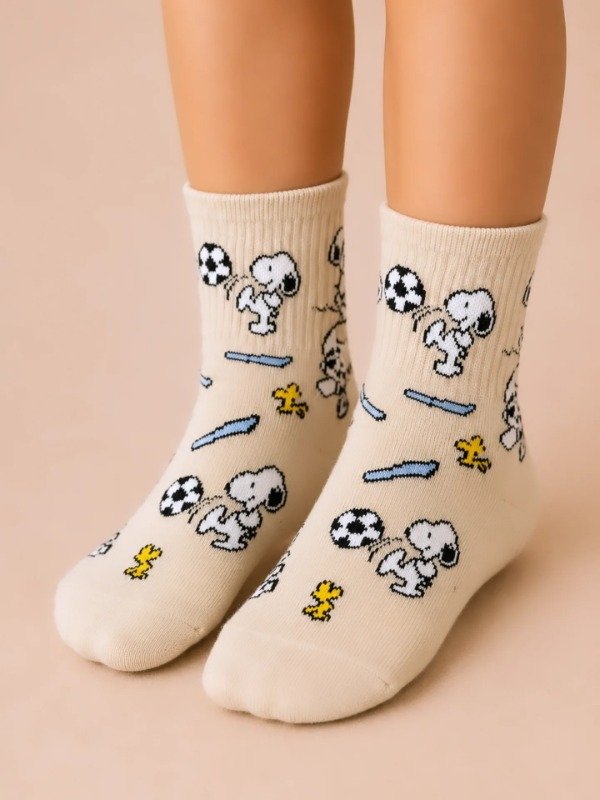 Producto - MEDIAS INFANTILES SNOOPY FUTBOL BEIGE