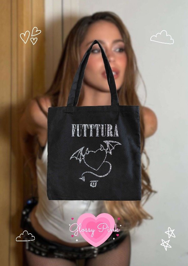Producto - Tote Bag Corazón - VINILO TEXTIL GLITTER