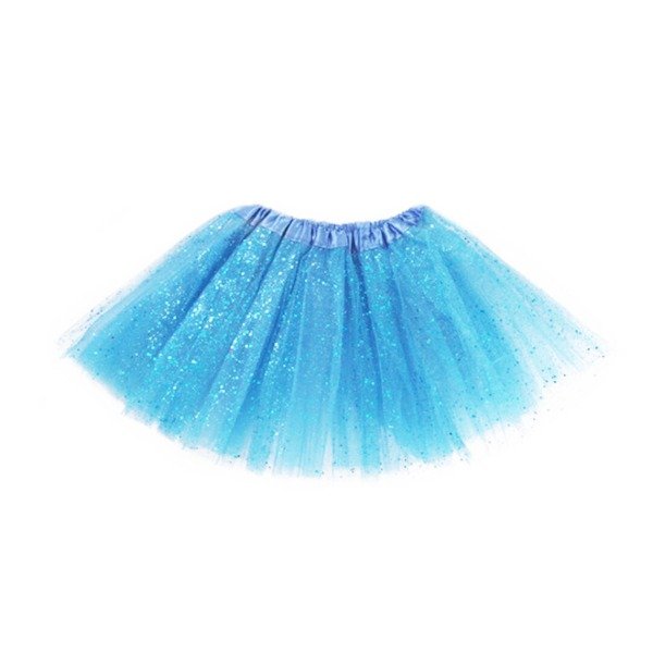 Producto - Tutu con brillos plateado color celeste infantil