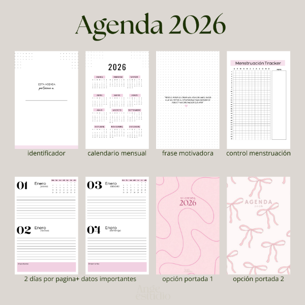 Producto - Agenda 2026 Archivo digital PINK