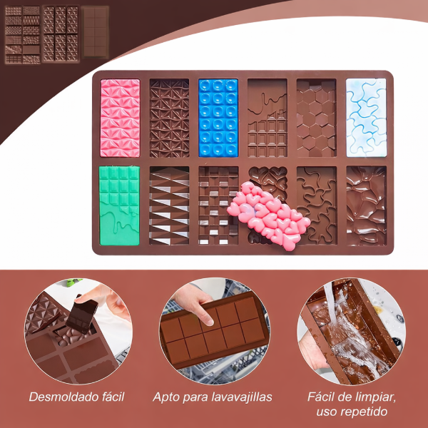 Producto - Molde SIlicona Tabletas Chocolate x12 (ST)