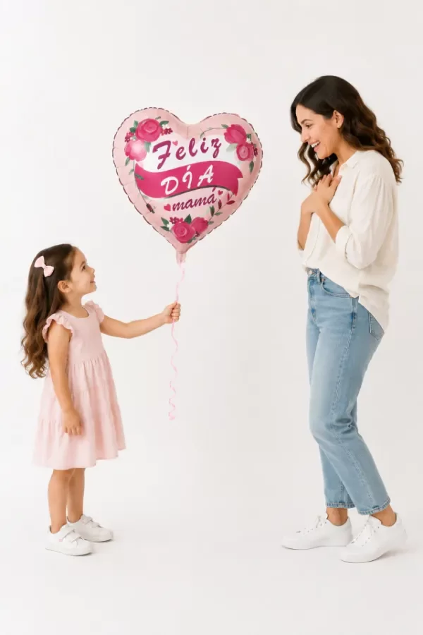 Producto - Feliz Dia Mama - Corazon Banda Rosa 18"