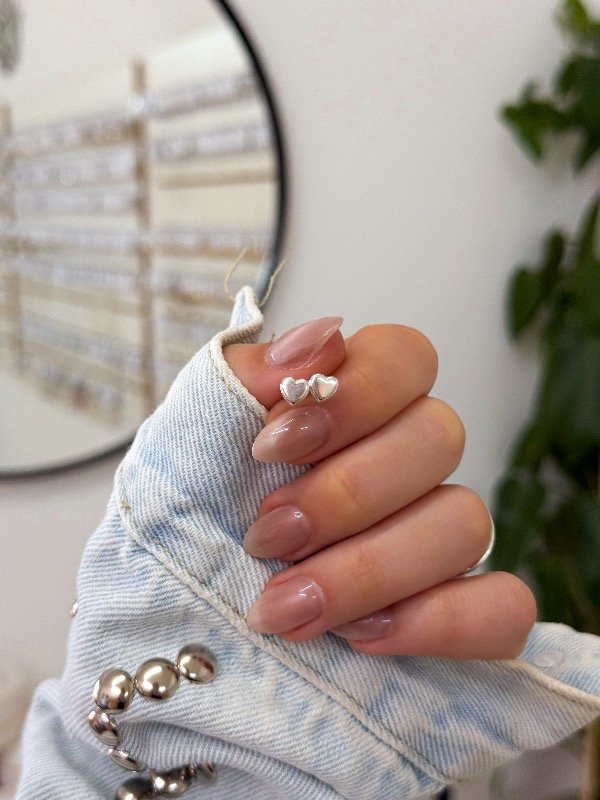 Producto - Aritos plata 925 corazón inflado gordito