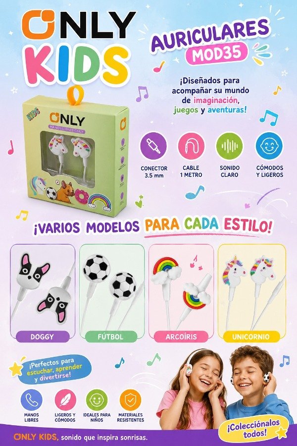 Producto - AURICULARES ONLY  KIDS MOD35 -varios modelos