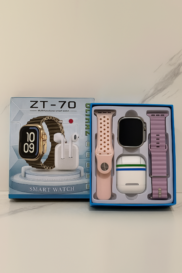 Producto - Kit Auricular Bluetooth + Smartwatch c/2 Mallas ZT-70