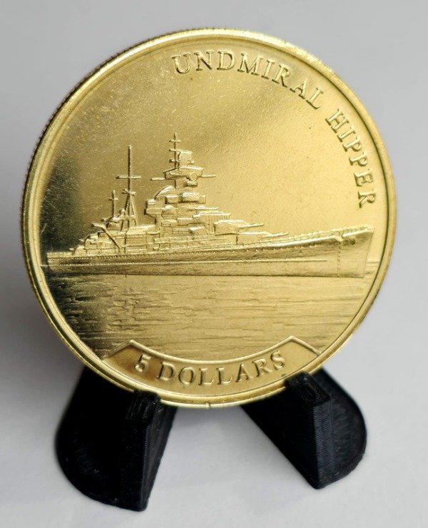 Producto - República de Nauru 5 Dollars 2017 Buque Admiral Hipper (alemán) Unc - 0