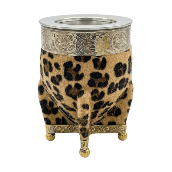 Producto - Imperial animal print calabaza con base de alpaca y pelotas de bronce