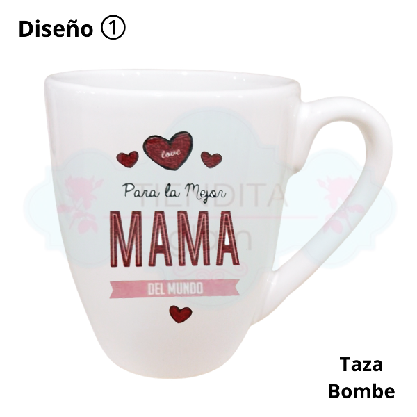 Producto - TAZAS DECO BLANCAS DISEÑO FRASES MAMÁ - 1