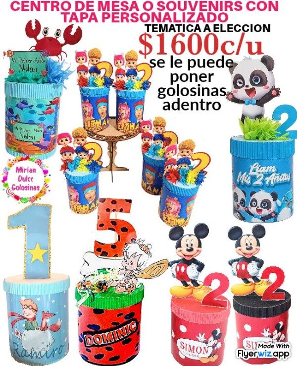 Producto - Souvenirs con tapa o centro de mesa personalizado