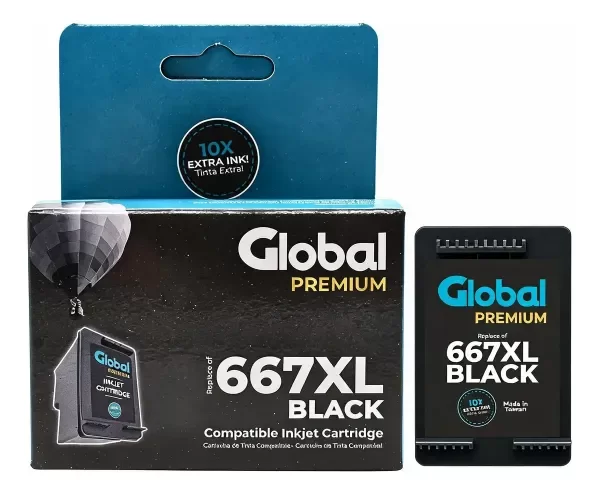 Producto - Cartucho de Tinta Global HP 667XL Negro 21ml (922001555-1)