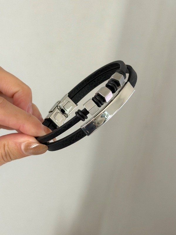 Producto - Pulsera cuero doble elite black - 1