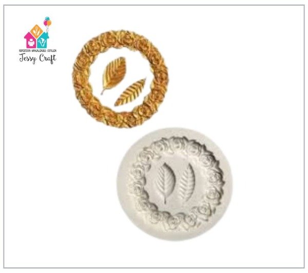 Producto - Molde de Silicona - Coronita de Rosas y hojas, Cod.BM0356
