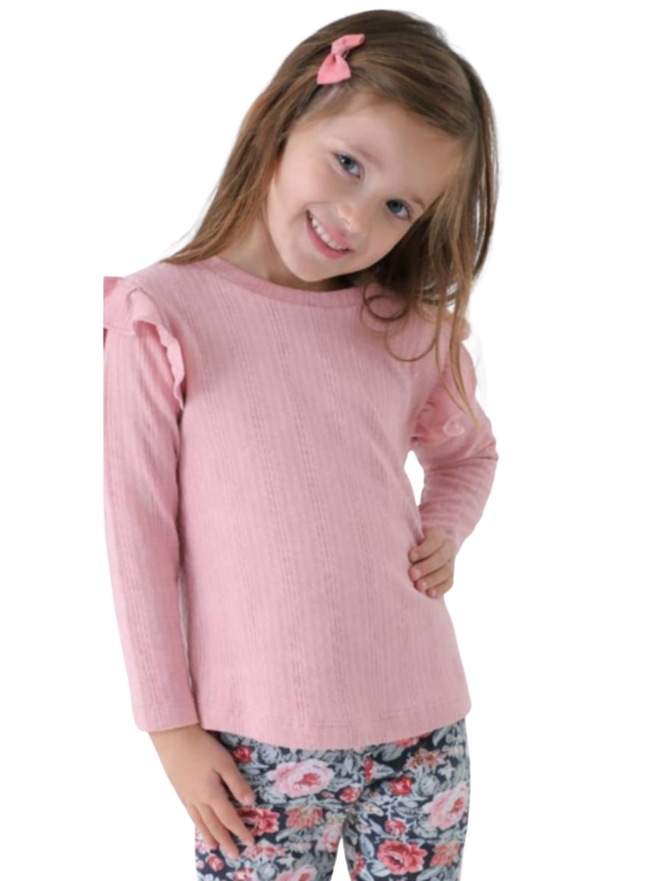 Producto - Remera jersey con volados en rosa