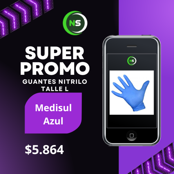Producto - Guantes Nitrilo Azul Talle L Medisul