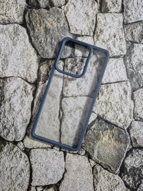 Producto - Funda bumper cristal borde color Moto G75 azul