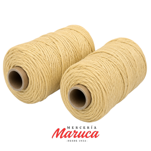 Producto - Hilo de algodón para macramé de 3mm aprox, color Vainilla.