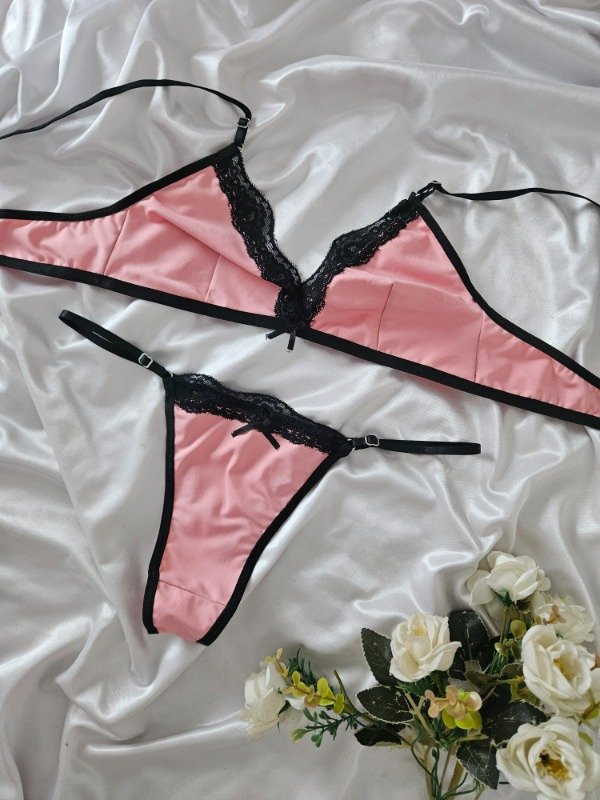 Producto - CONJUNTO LYCRA CON PUNTILLA ROSA (A09 A)