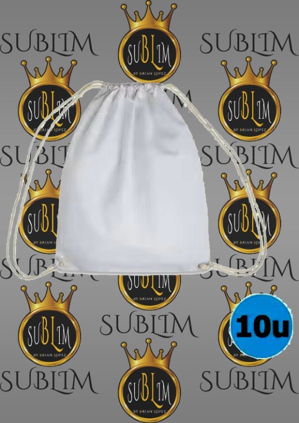 Producto - BOLSAS DE FRISELINA TIPO MOCHILA CON DOBLE CORDON PARA SUBLIMAR