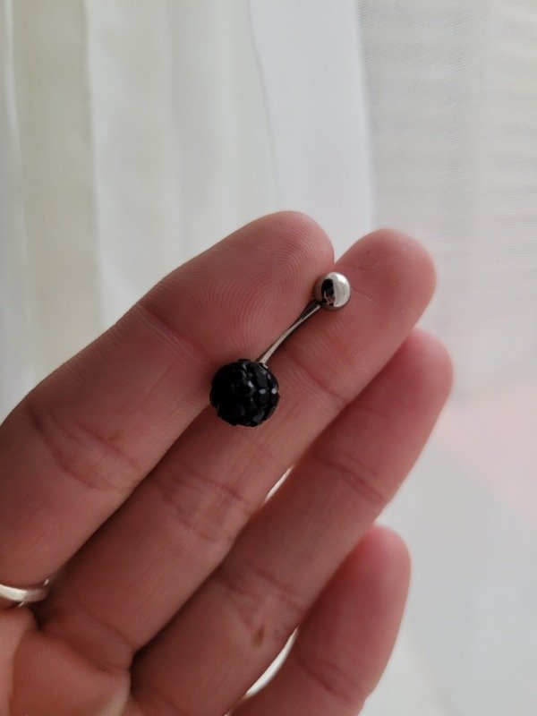 Producto - Piercing ombligo bola de fuego negro AQ