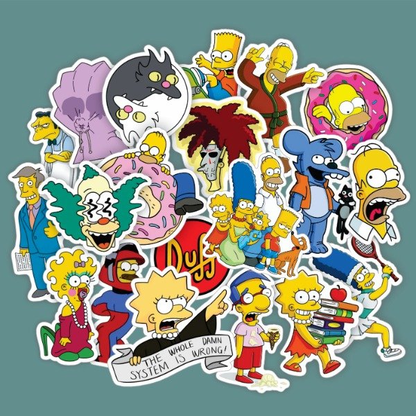 Producto - Pack 20 Stickers Vinilo Uv Premium - Simpsons 3