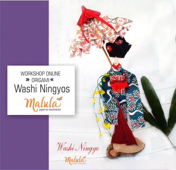 Taller Online Ningyo Doll + Paraguas Movíl Origami - malula