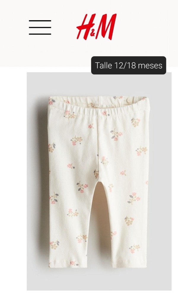 Producto - Calza HyM talle 12/18 meses flores