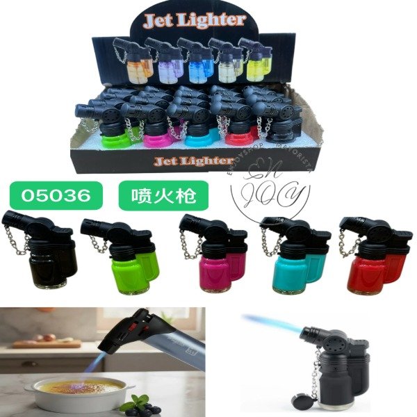 Producto - caja x20 ENCENDEDOR SOPLETE CATALITICO RECARGABLE COLORES 05036