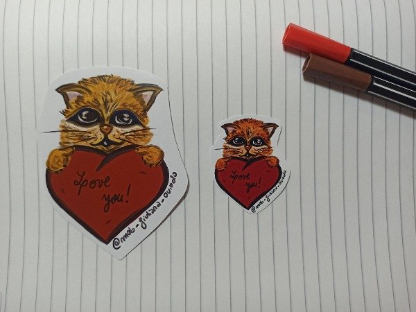 Producto - Sticker Gato con corazón GRANDE