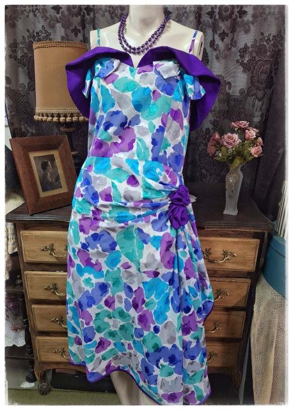 Producto - Vestido Vintage Estampado Original Años 80'