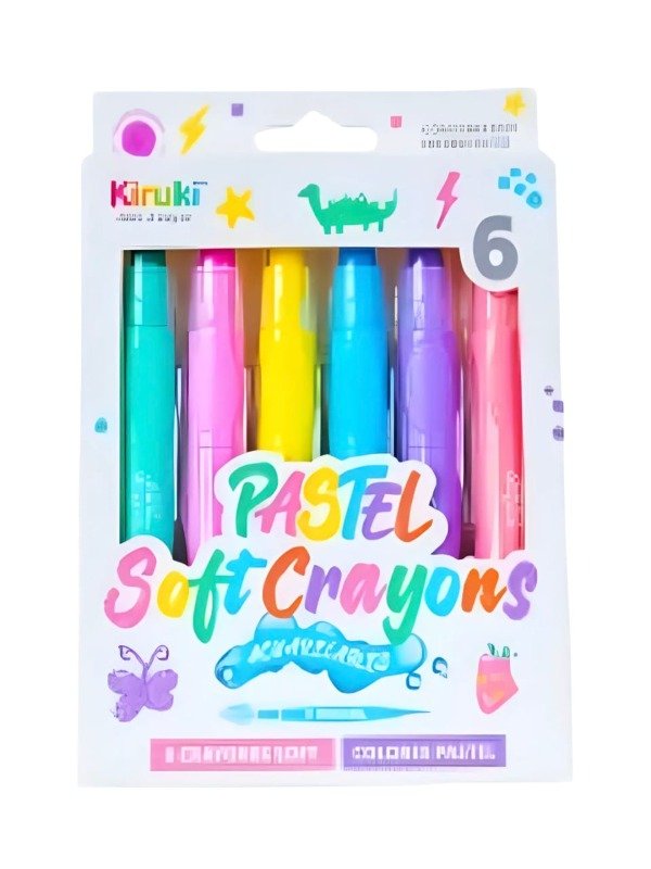 Producto - Crayones Soft Acuarelables X6 Kiruki - Pastel
