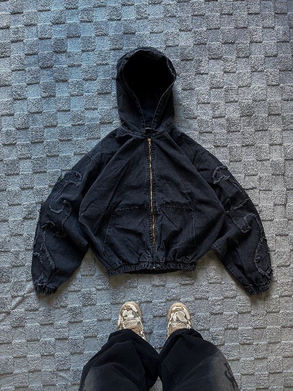 Producto - Zip denim black tribal