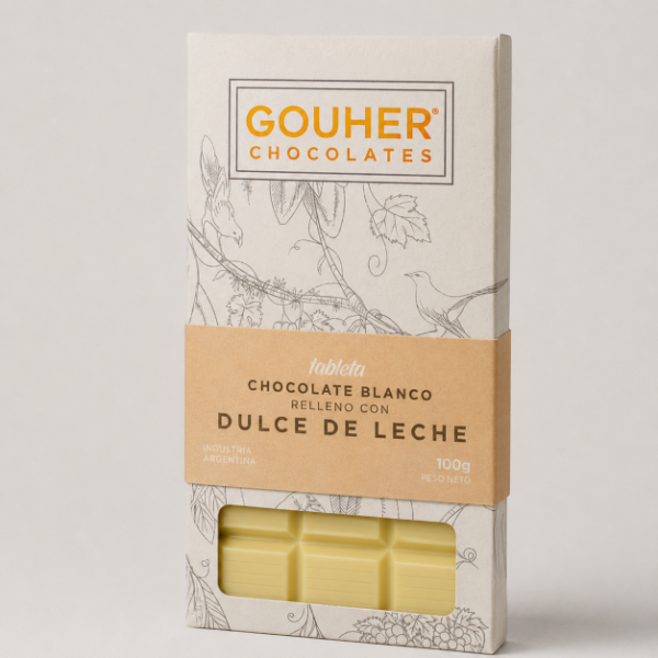 Producto - Tableta de chocolate blanco rellena con dulce de leche