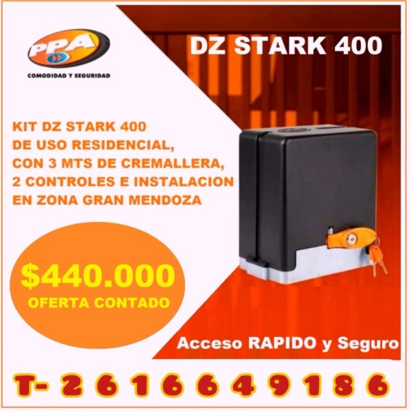 Producto - KIT MOTOR PPA DZ STARK CORREDIZO DOMICILIARIO HASTA 400 KG
