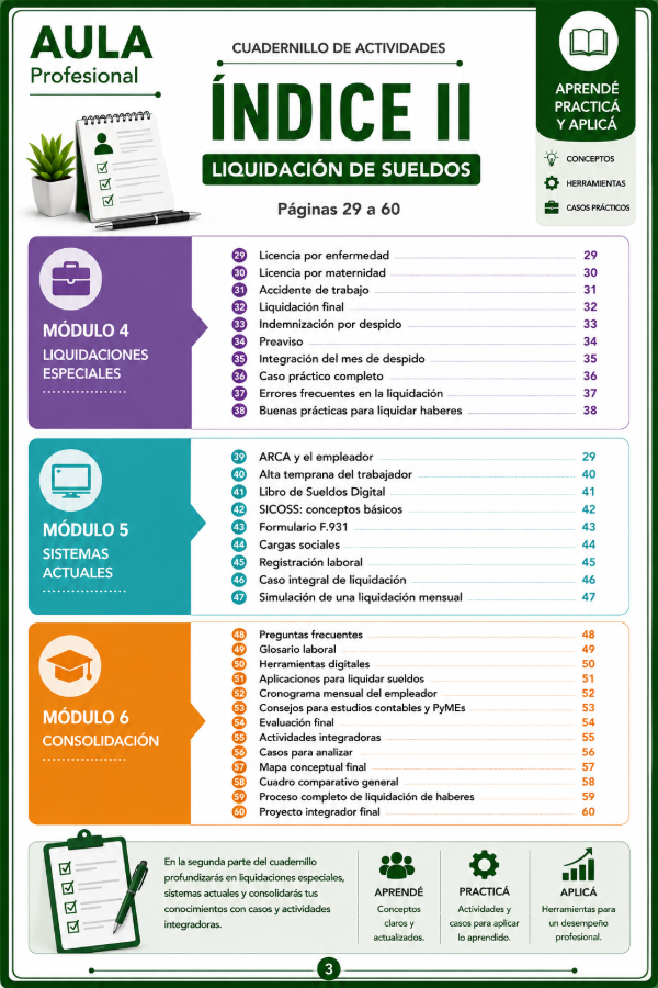 Producto - KIT PROFESIONAL: Liquidacion de sueldos 2026 + Cuadernillo de Excel - 6