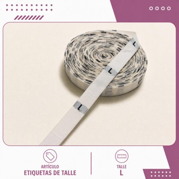 Producto - Etiquetas de talle "L" (por unidad)