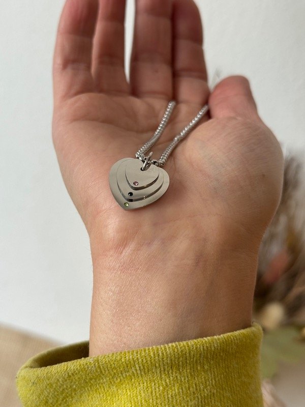 Producto - Corazón familiar strass colores de 3