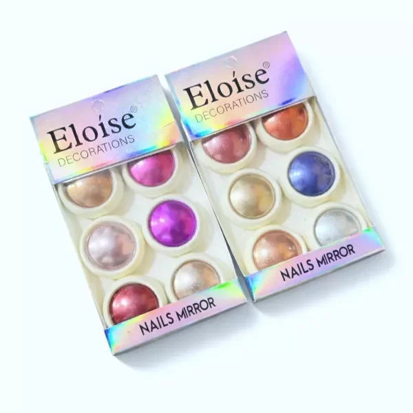 Producto - Set De Polvos Efecto Espejo Sólido X6 Tonos Cromo Nail MJF6245