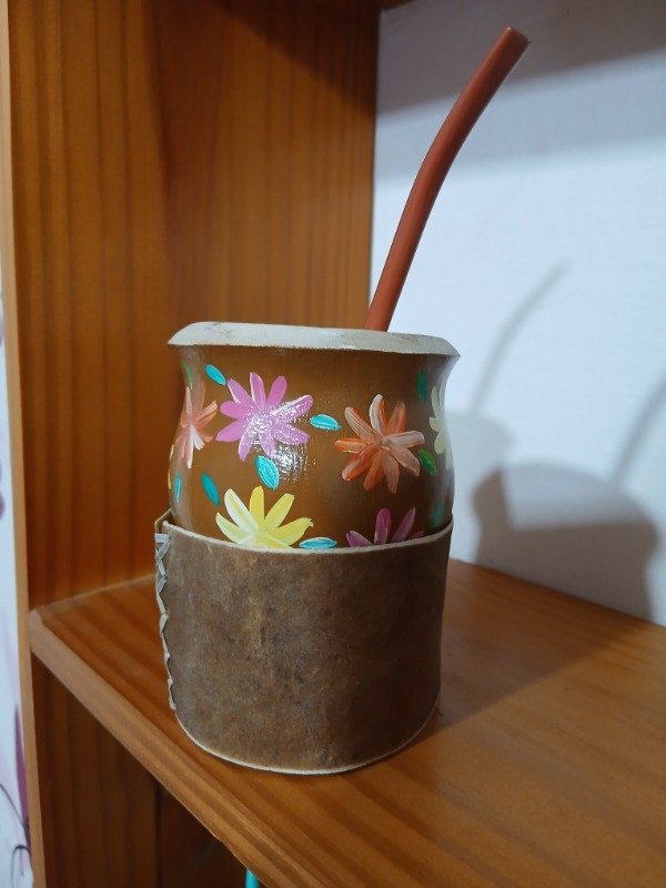 Producto - Mate de calabaza "FLORCITAS SILVESTRES" - 6