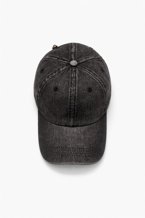 Producto - Gorra de jean reforzada, color negro, lisa, ideal para personalizar