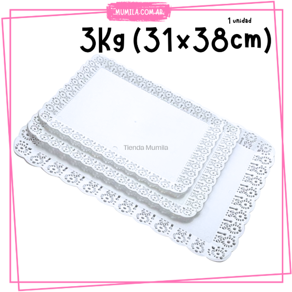 Producto - Bandeja torta plástica rectangular 3Kg 31x38cm
