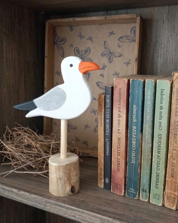 Producto - Gaviota solitaria de madera decoración