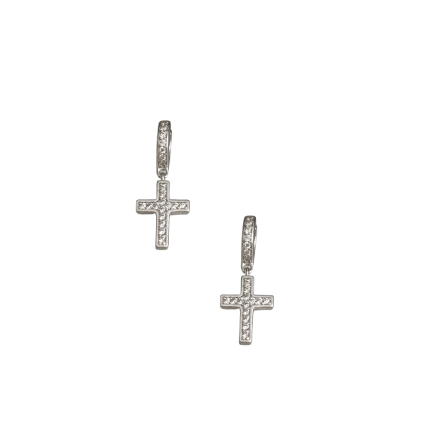 Producto - Aros Plata 925 Colgante Cruz