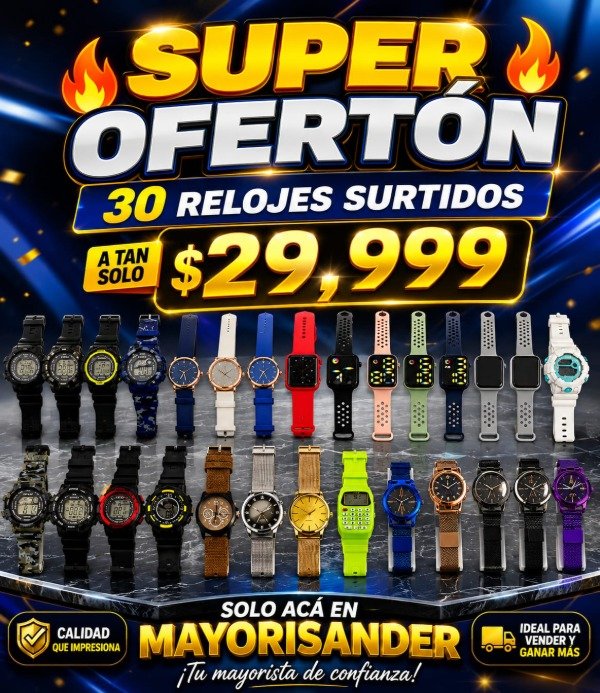 Producto - OT852 SUPER OFERTON DE 30 RELOJES SALEN SURTIDOS